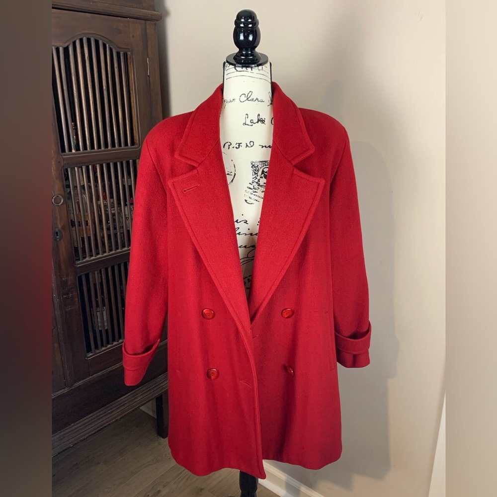 Vintage Stephanie Matthews Red Wool Coat